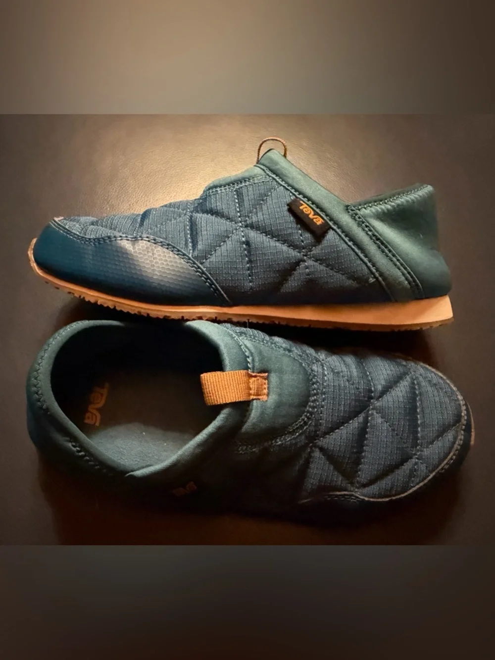 Teva ReEmber Youth Quilted Moccasin in Blue Coral Youth Size 4, Women Size 6